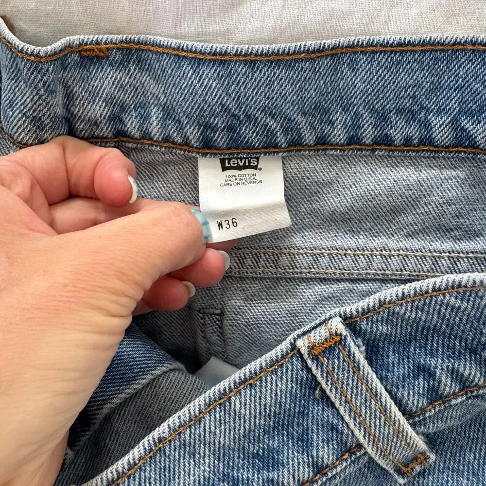 Levi's Orange Tab 505 Long Denim Shorts Waist 36
